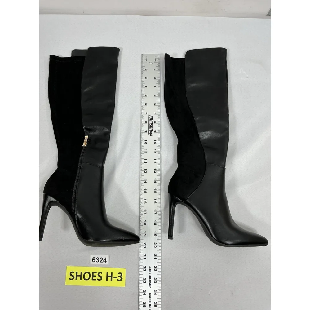 Womans Otk Boots Size 7.5 Black Pointed Toe 1/4 Zip Stiletto NWOT